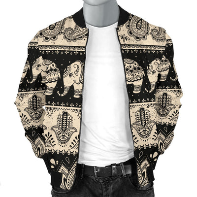 Elephant Hansa Lotus Pattern Men Casual Bomber Jacket