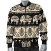 Elephant Hansa Lotus Pattern Men Casual Bomber Jacket