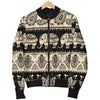 Elephant Hansa Lotus Pattern Men Casual Bomber Jacket