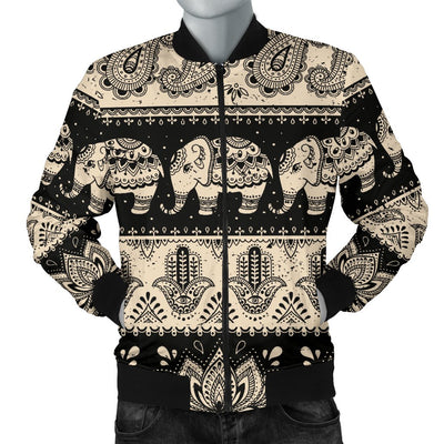 Elephant Hansa Lotus Pattern Men Casual Bomber Jacket