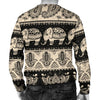 Elephant Hansa Lotus Pattern Men Crewneck Sweatshirt