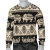 Elephant Hansa Lotus Pattern Men Crewneck Sweatshirt