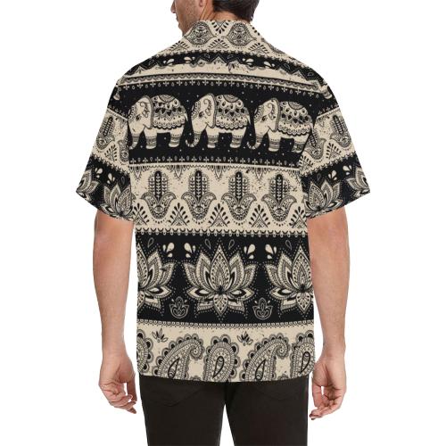 Elephant Hansa Lotus Pattern Men Hawaiian Shirt