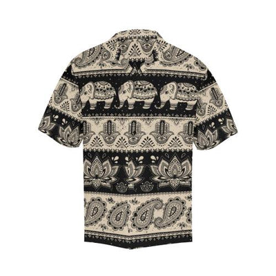 Elephant Hansa Lotus Pattern Men Hawaiian Shirt