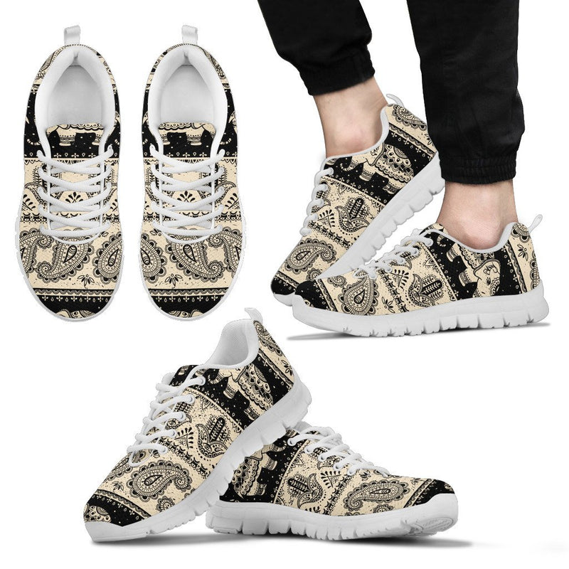 Elephant Hansa Lotus Pattern Men Sneakers