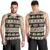 Elephant Hansa Lotus Pattern Men Tank Top