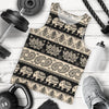 Elephant Hansa Lotus Pattern Men Tank Top