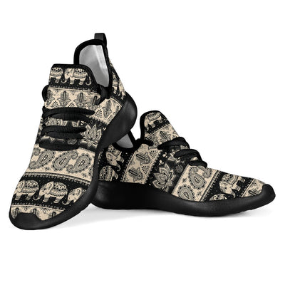 Elephant Hansa Lotus Pattern Mesh Knit Sneakers Shoes