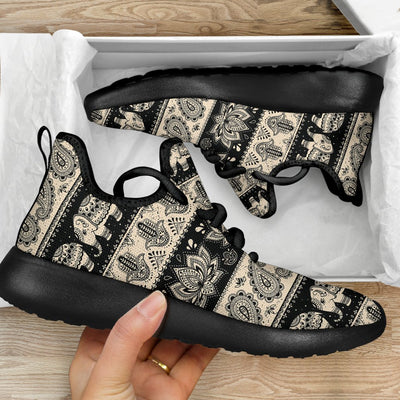 Elephant Hansa Lotus Pattern Mesh Knit Sneakers Shoes