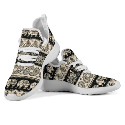 Elephant Hansa Lotus Pattern Mesh Knit Sneakers Shoes