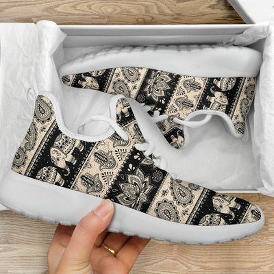 Elephant Hansa Lotus Pattern Mesh Knit Sneakers Shoes