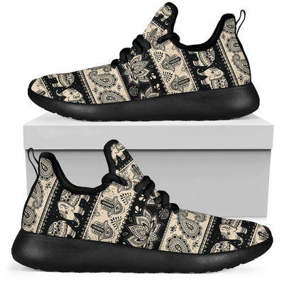 Elephant Hansa Lotus Pattern Mesh Knit Sneakers Shoes