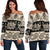 Elephant Hansa Lotus Pattern Off Shoulder Sweatshirt