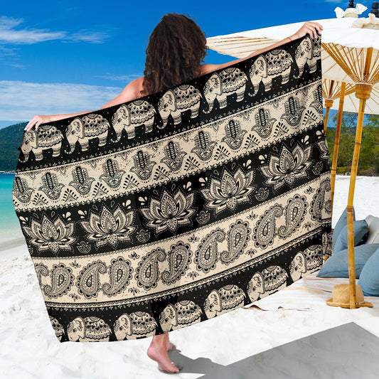 Elephant Hansa Lotus Pattern Sarong Pareo Wrap