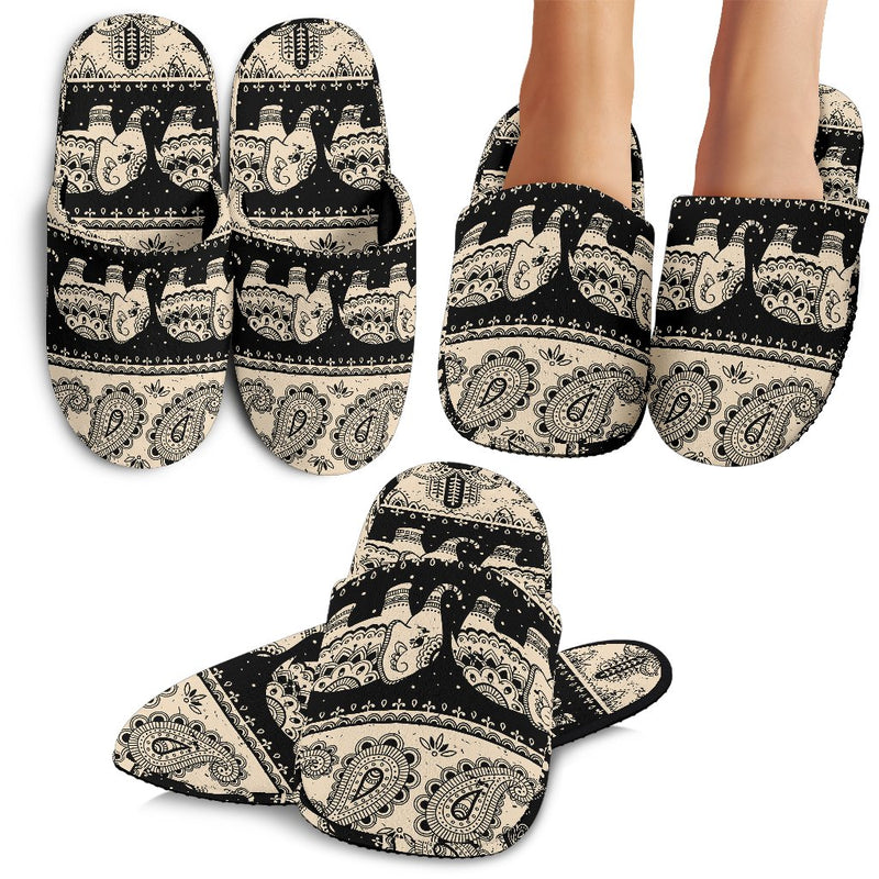 Elephant Hansa Lotus Pattern Slippers