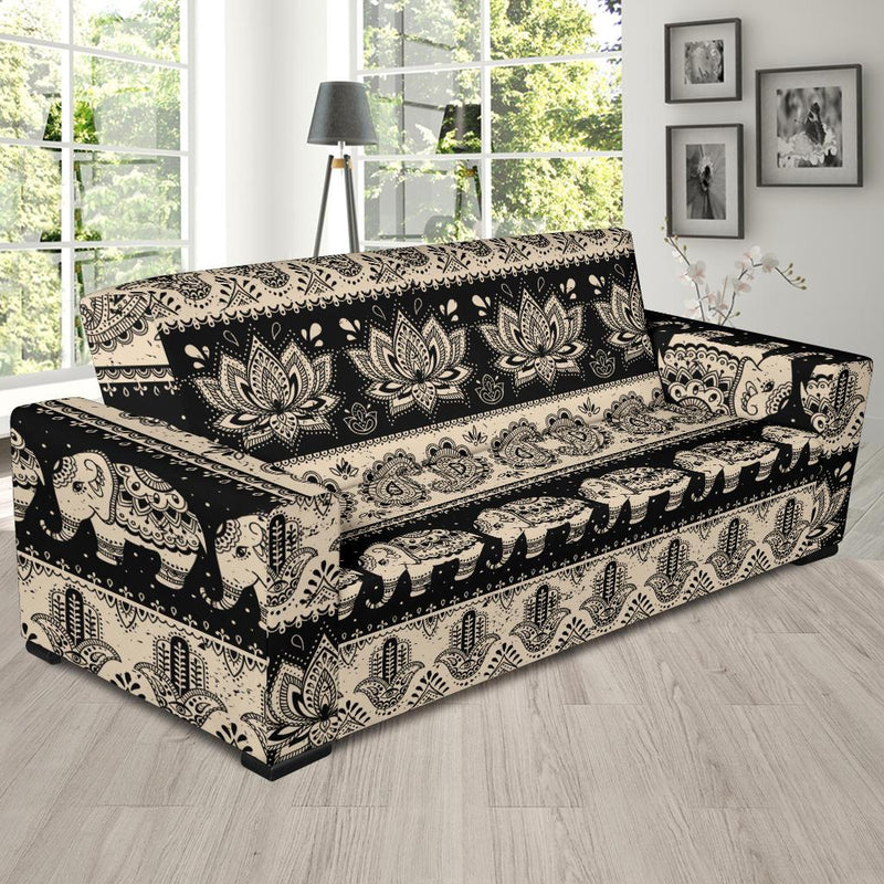 Elephant Hansa Lotus Pattern Sofa Slipcover-JORJUNE.COM