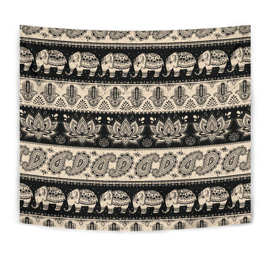 Elephant Hansa Lotus Pattern Tapestry