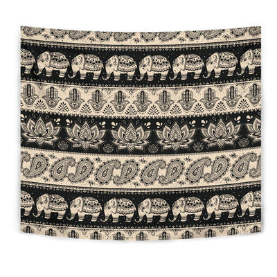 Elephant Hansa Lotus Pattern Tapestry