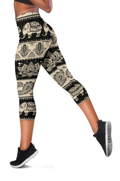 Elephant Hansa Lotus Pattern Women Capris