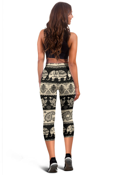 Elephant Hansa Lotus Pattern Women Capris