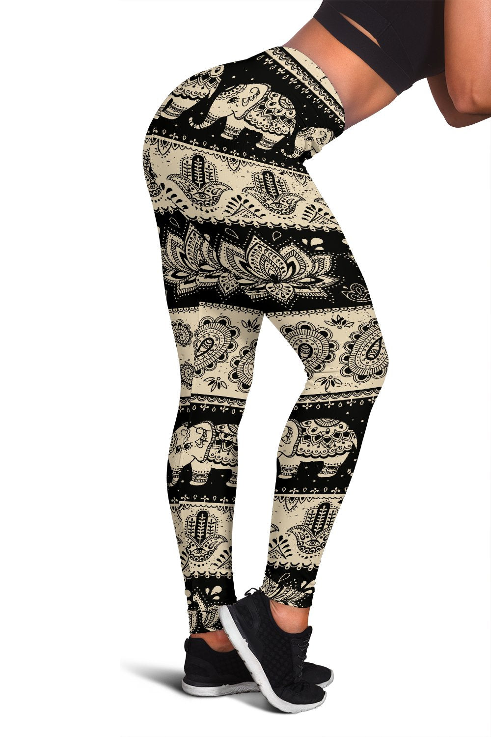 Elephant Hansa Lotus Pattern Women Leggings