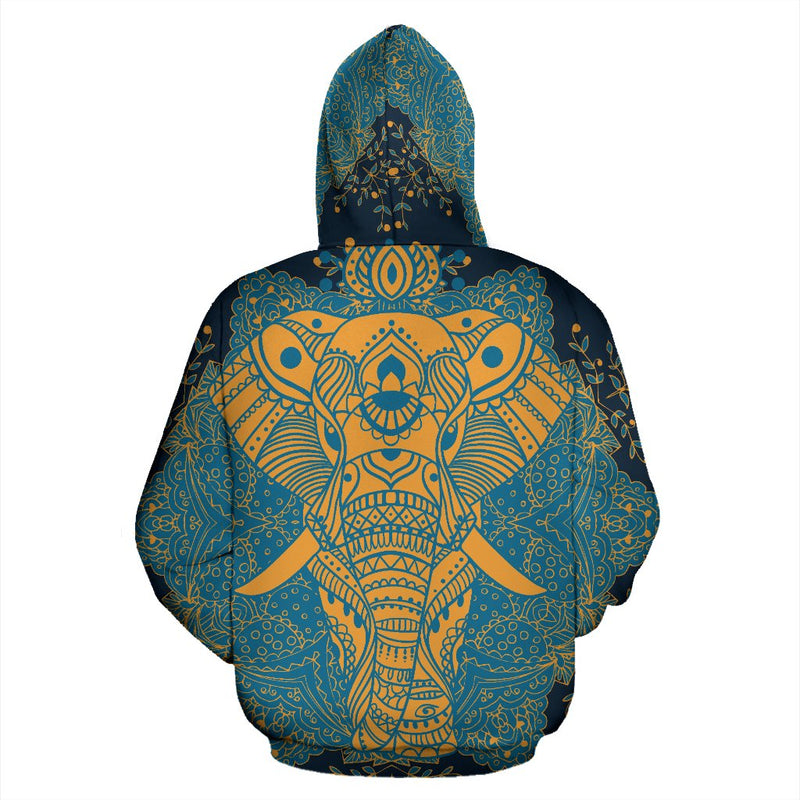 Elephant Indian All Over Zip Up Hoodie