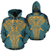 Elephant Indian All Over Zip Up Hoodie