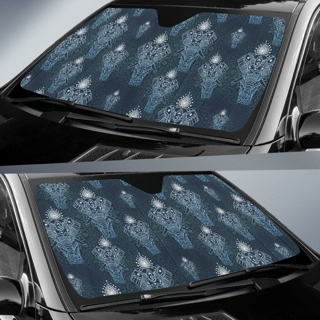 Elephant Mandala Car Sun Shade-JorJune