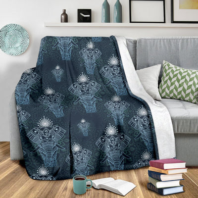 Elephant Mandala Fleece Blanket