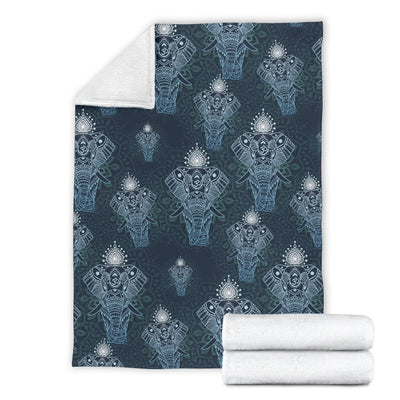 Elephant Mandala Fleece Blanket