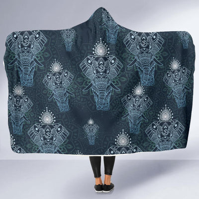 Elephant Mandala Hooded Blanket-JORJUNE.COM