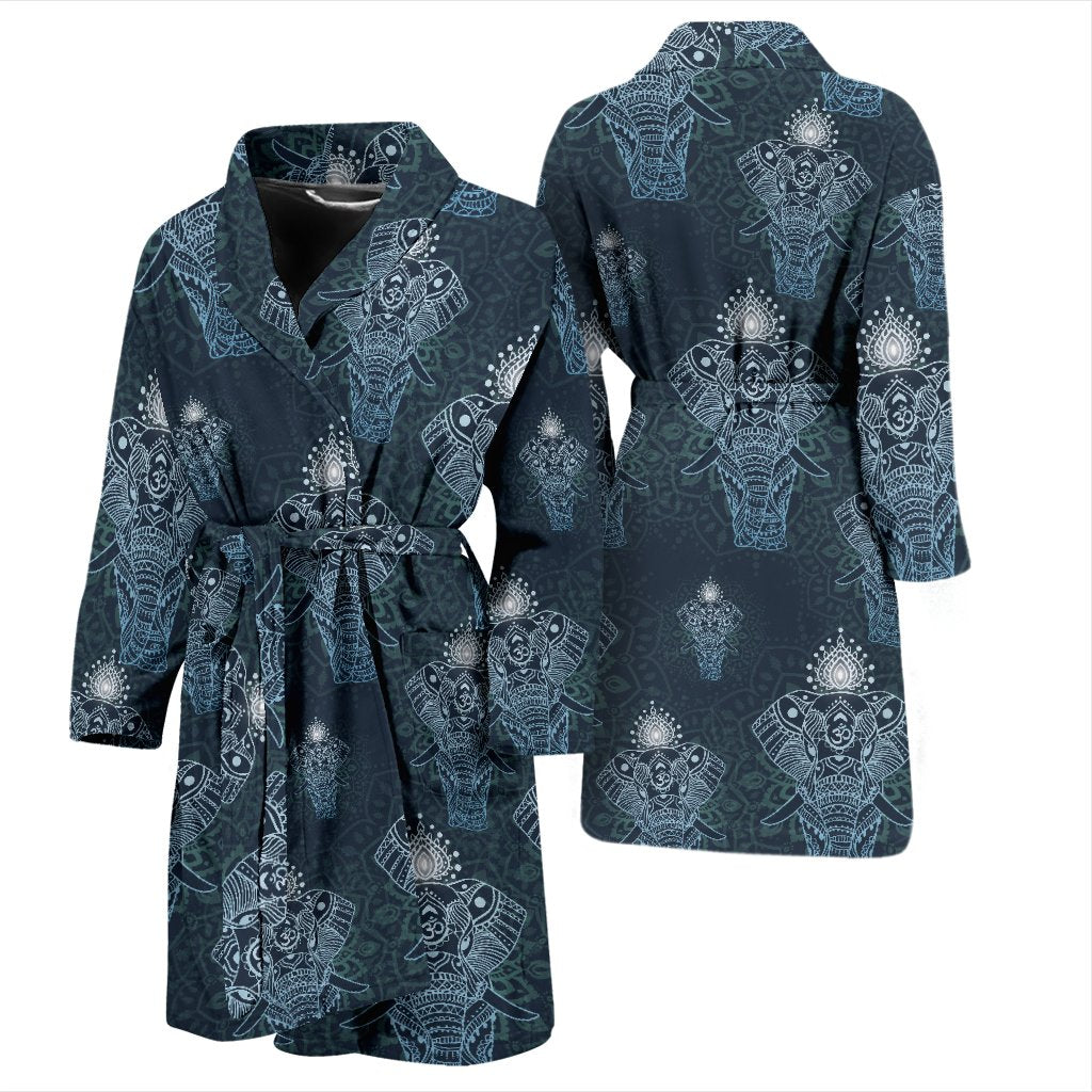 Elephant Mandala Men Bath Robe