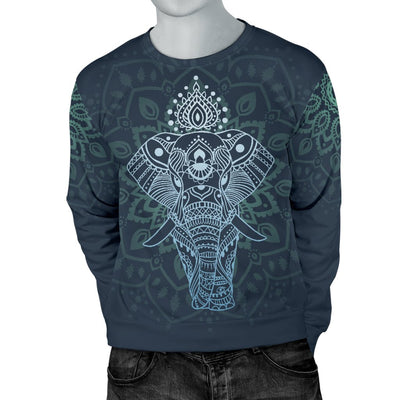 Elephant Mandala Men Crewneck Sweatshirt