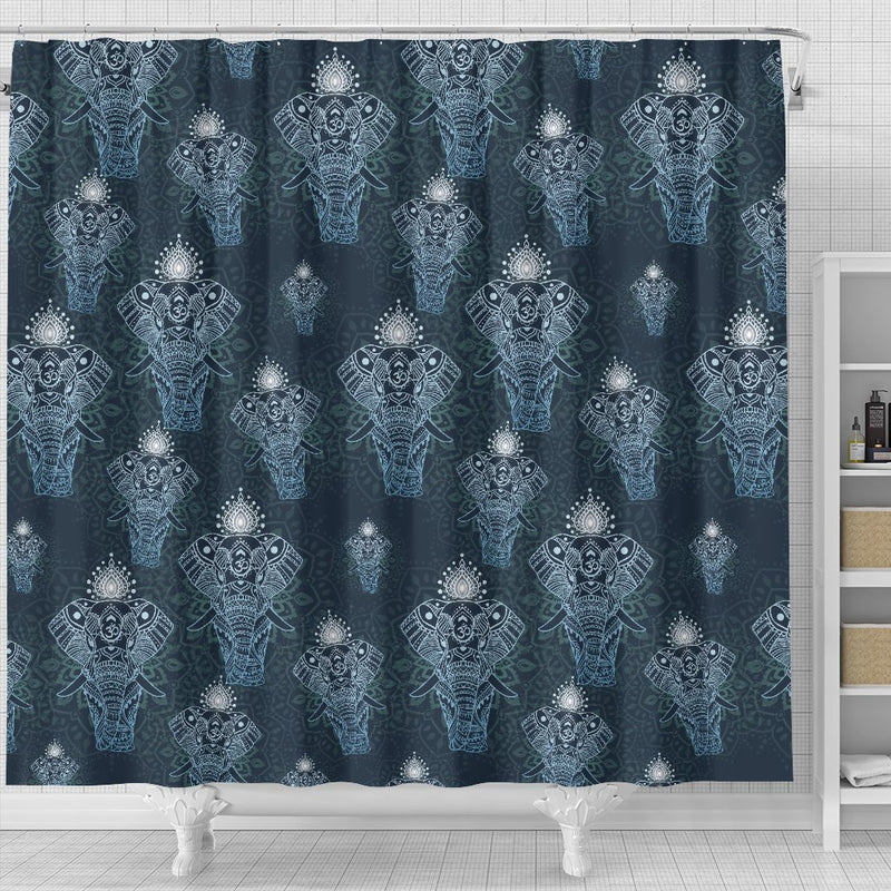 Elephant Mandala Shower Curtain