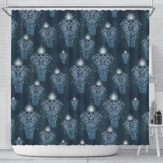 Elephant Mandala Shower Curtain