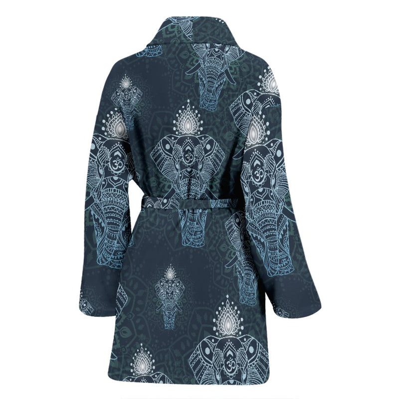 Elephant Mandala Women Bath Robe