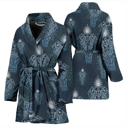 Elephant Mandala Women Bath Robe