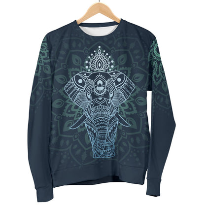 Elephant Mandala Women Crewneck Sweatshirt