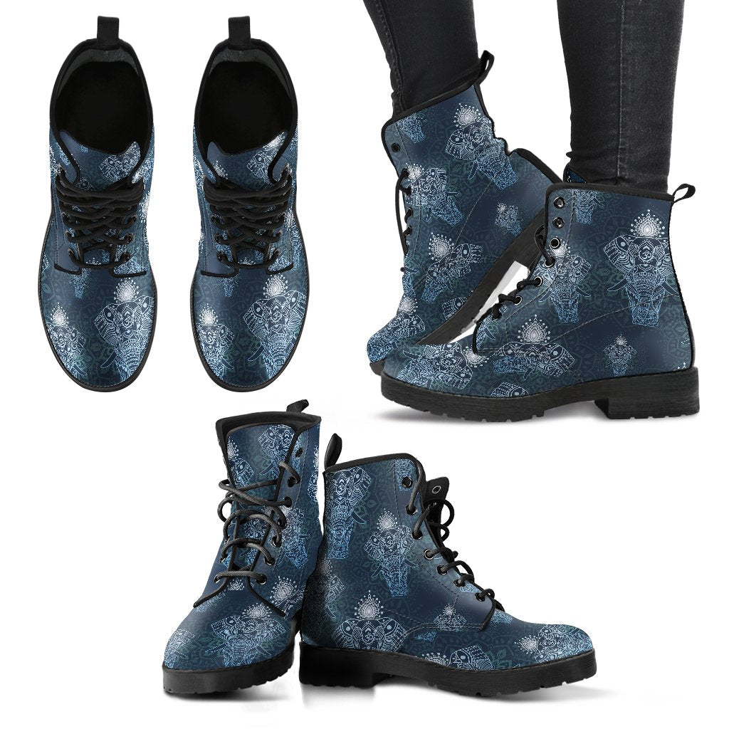 Elephant Mandala Women Leather Boots