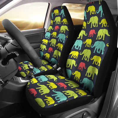 Elephant Neon Color Print Pattern Universal Fit Car Seat Covers