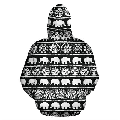 Elephant Pattern All Over Print Hoodie