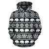 Elephant Pattern All Over Print Hoodie
