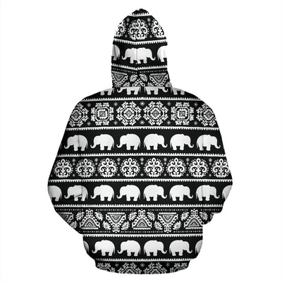 Elephant Pattern All Over Zip Up Hoodie