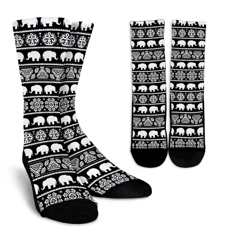 Elephant Pattern Crew Socks