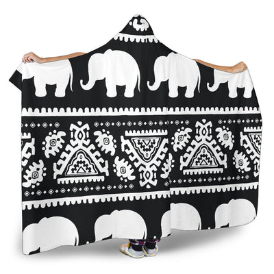 Elephant Pattern Hooded Blanket-JORJUNE.COM