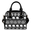 Elephant Pattern Leather Shoulder Handbag