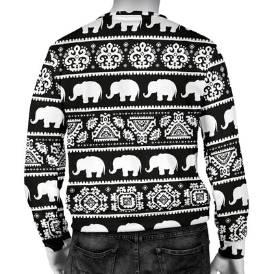 Elephant Pattern Men Crewneck Sweatshirt