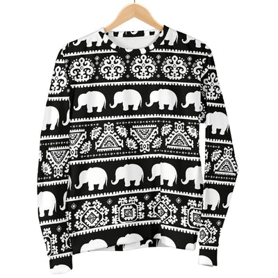 Elephant Pattern Men Crewneck Sweatshirt