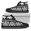 Elephant Pattern Men High Top Shoes