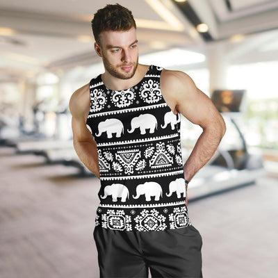 Elephant Pattern Men Tank Top